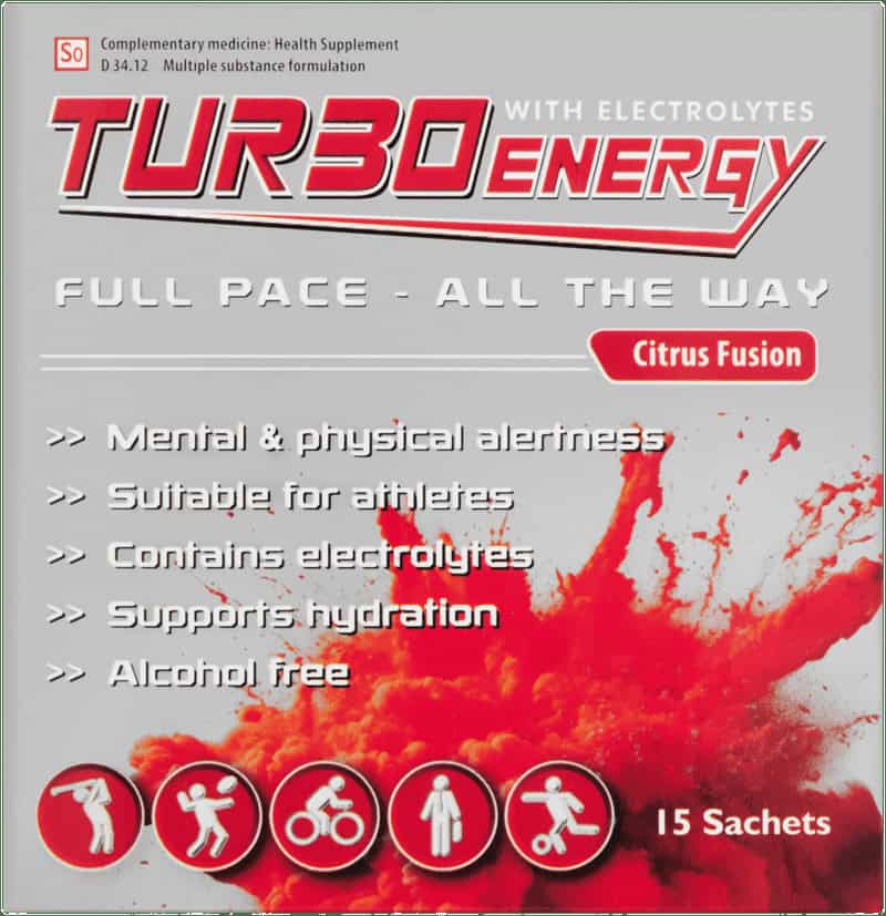 Turbo Energy Citrus Fusion Supplement with Electrolytes 15pk