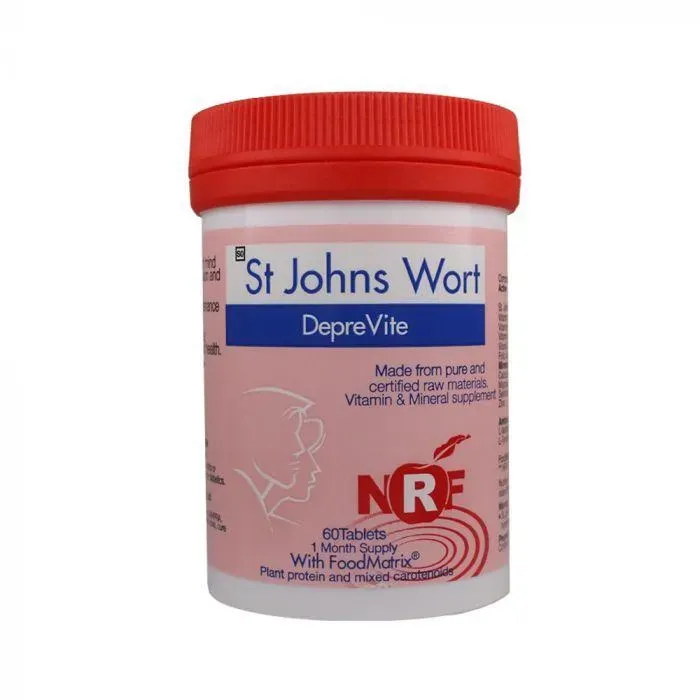 Front of NRF DepreVite St Johns Wort 60 Tablets bottle