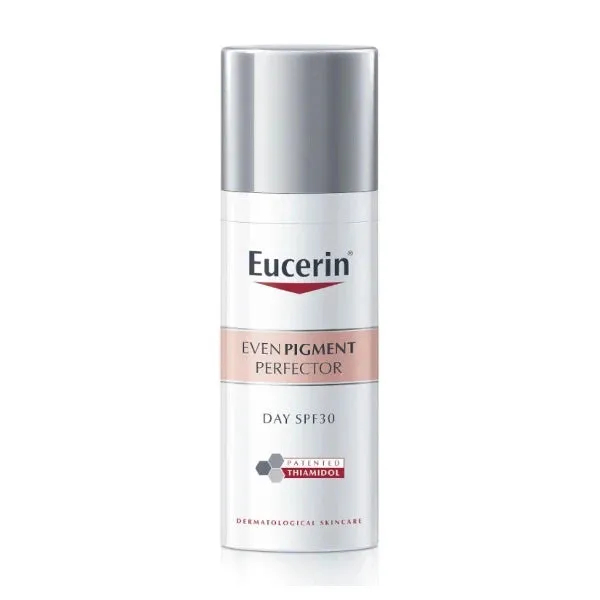 Front of Eucerin Even Pigment Perfector Day SPF30 50ml pump bottle