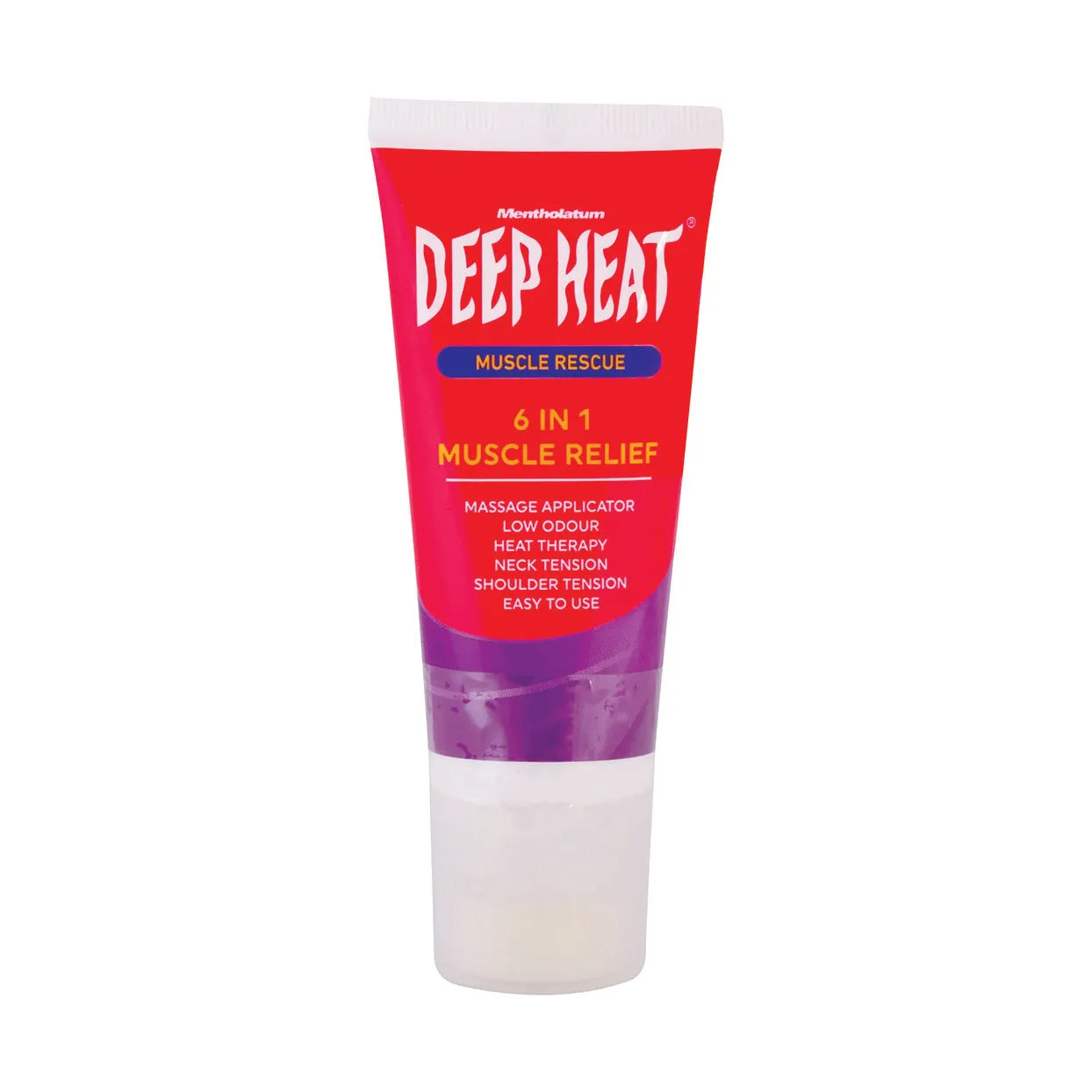 Front of Deep Heat Muscle Rescue Neck and Shoulder Cream 50g tube