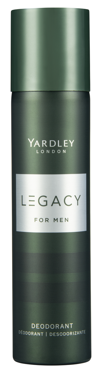 Front of Yardley Legacy For Men Deodorant 250ml can on white background
