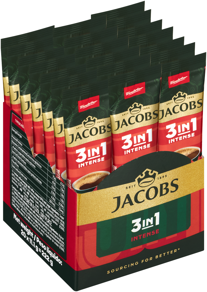 Jacobs 3-in-1 Intense Instant Coffee 20 x 11.1g