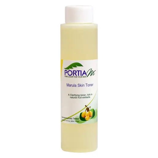 Front of Portia M Marula Skin Toner 200 ml bottle on white background