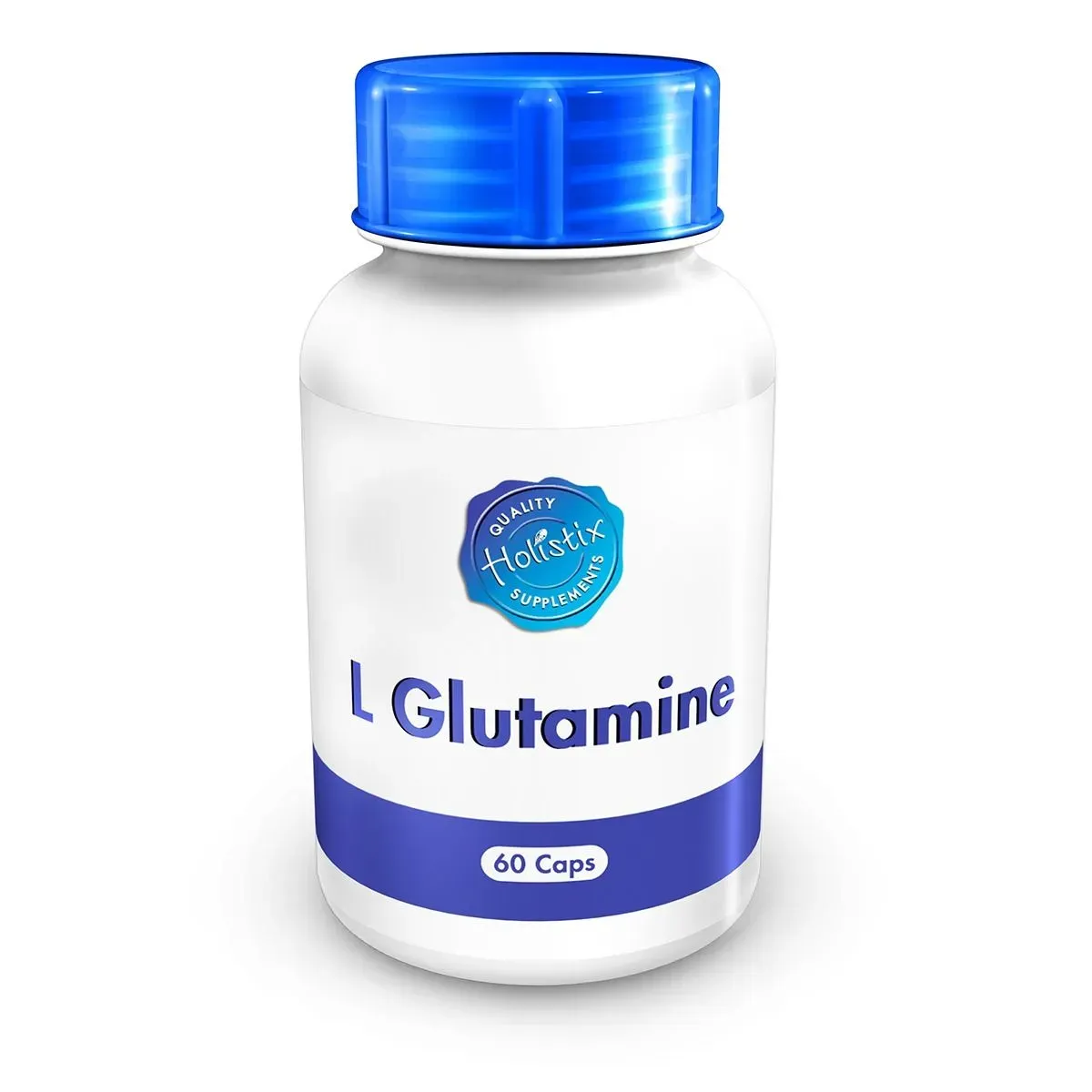 Front of Holistix L-Glutamine 500mg 60 capsules bottle