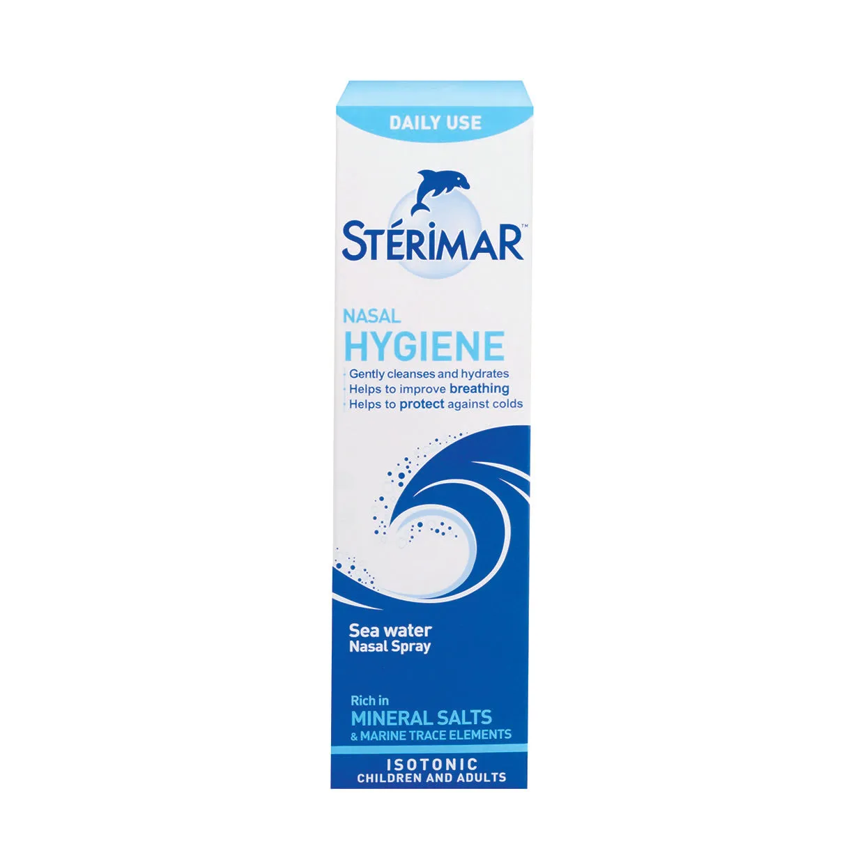 Front of Sterimar Nasal Hygiene Sea Water Spray 50ml box