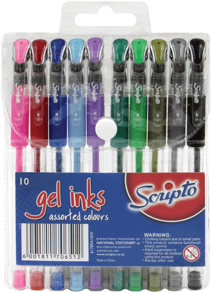 Scripto Assorted Gel Inks Pen 10pk 10pk