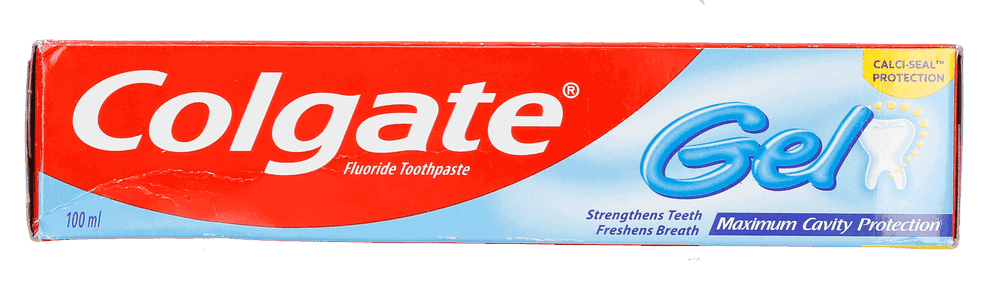 Front of Colgate Gel Fluoride Toothpaste 100 ml box