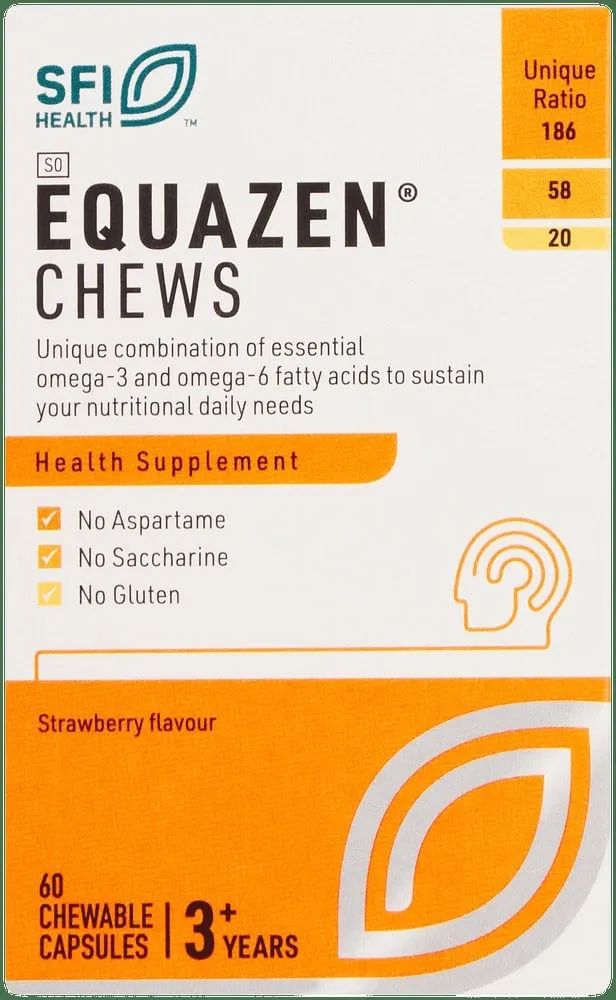 Equazen Strawberry Flavour Health Supplement Chewable Capsules 60pk