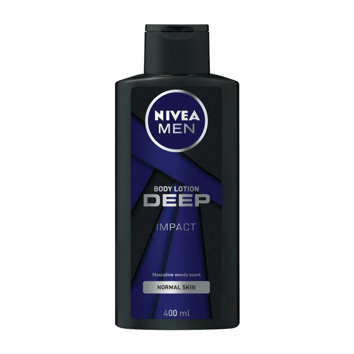Front of Nivea Men Deep Impact Body Lotion 400 ml bottle