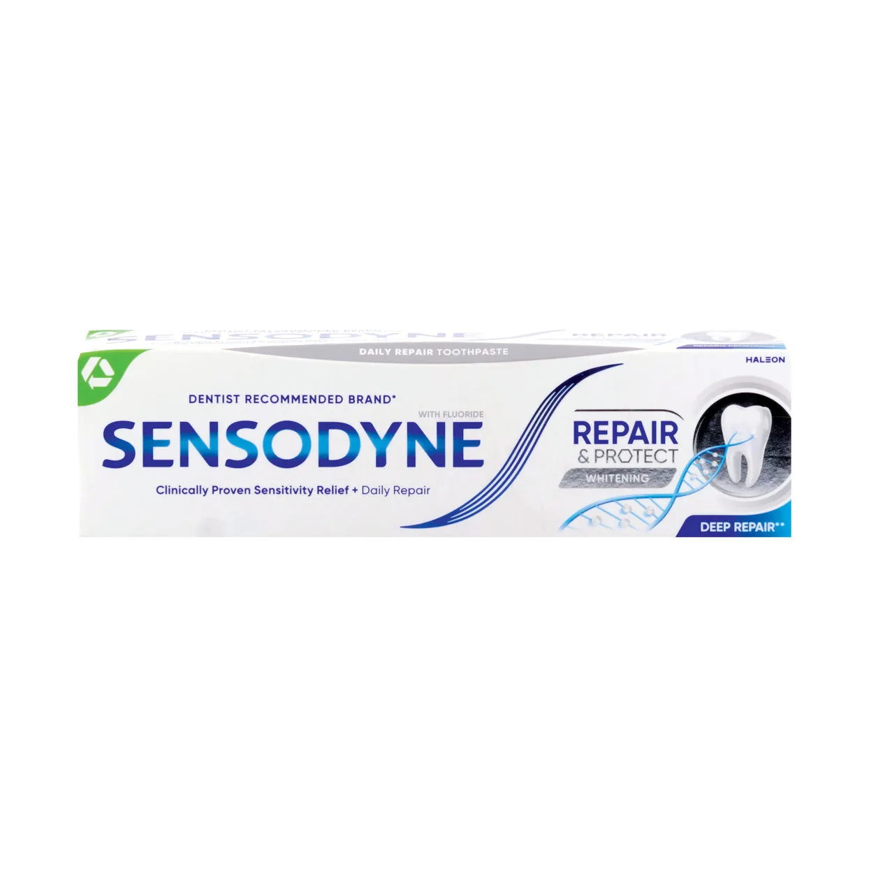 Front of Sensodyne Repair & Protect Whitening Toothpaste 75ml box