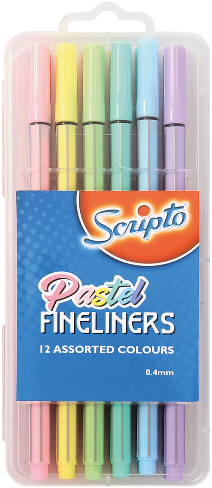 Scripto Assorted Pastel Fineliners 12pk