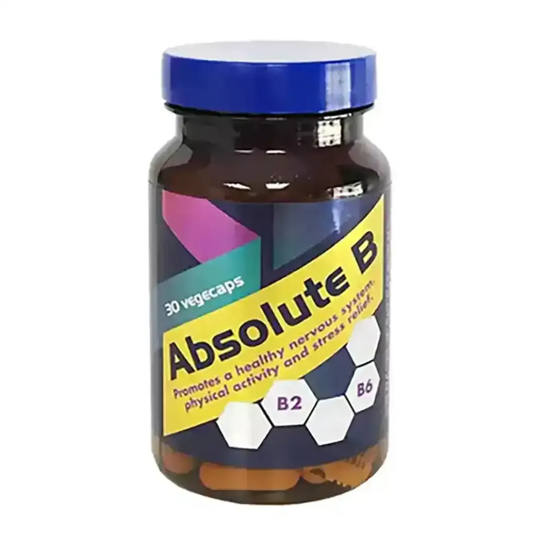 Front of Absolute B 30 capsules bottle, higher resolution