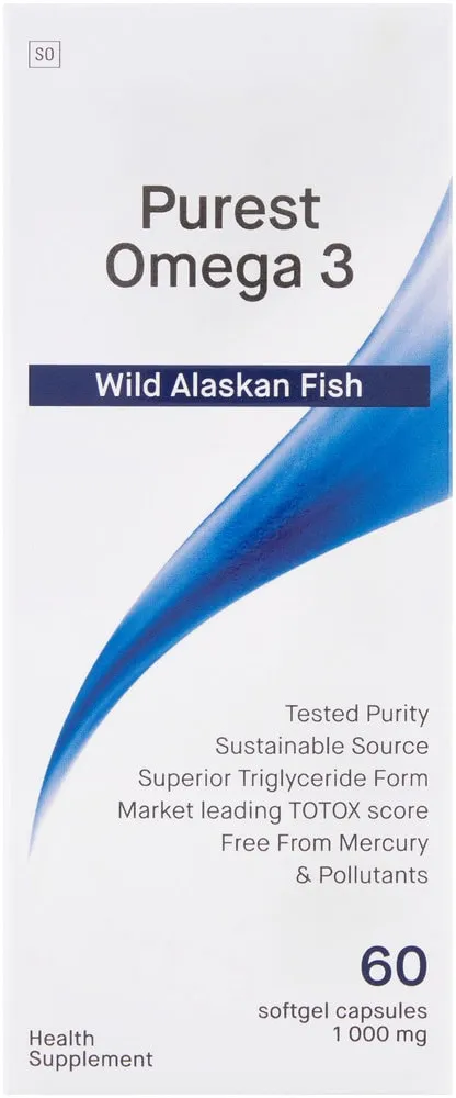 Coyne Healthcare Purest Omega 3 Wild Alaskan Fish Capsules 60pk