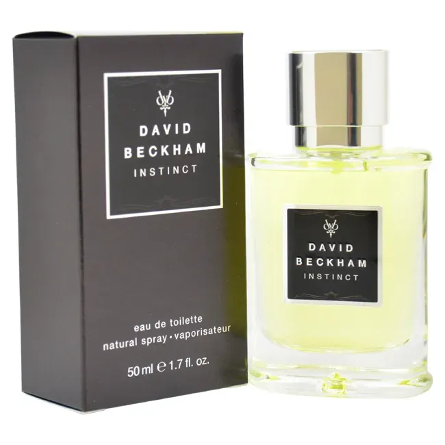 Front of David Beckham Instinct Eau de Toilette 50 ml bottle with box