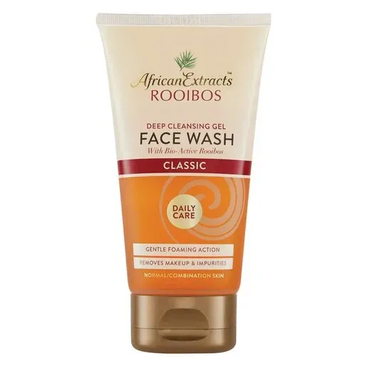 Front of African Extracts Rooibos Deep Cleansing Gel Face Wash Classic 150 ml tube