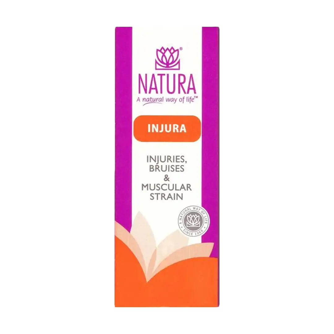Front of Natura Injura Drops 25ml box