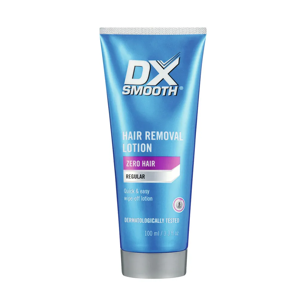 Front of DX Smooth Hair Removal Lotion Zero Hair Regular 100ml tube