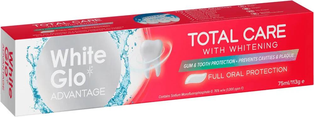 White Glo Advantage Total Care Toothpaste 75ml