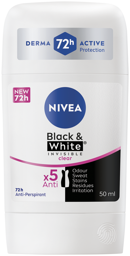 Nivea Black & White Invisible Clear Anti-Perspirant Stick 50ml