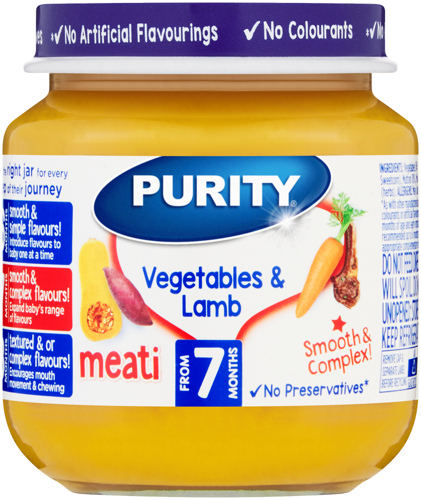 Purity From 7 Months Vegetables & Lamb Meati 125ml