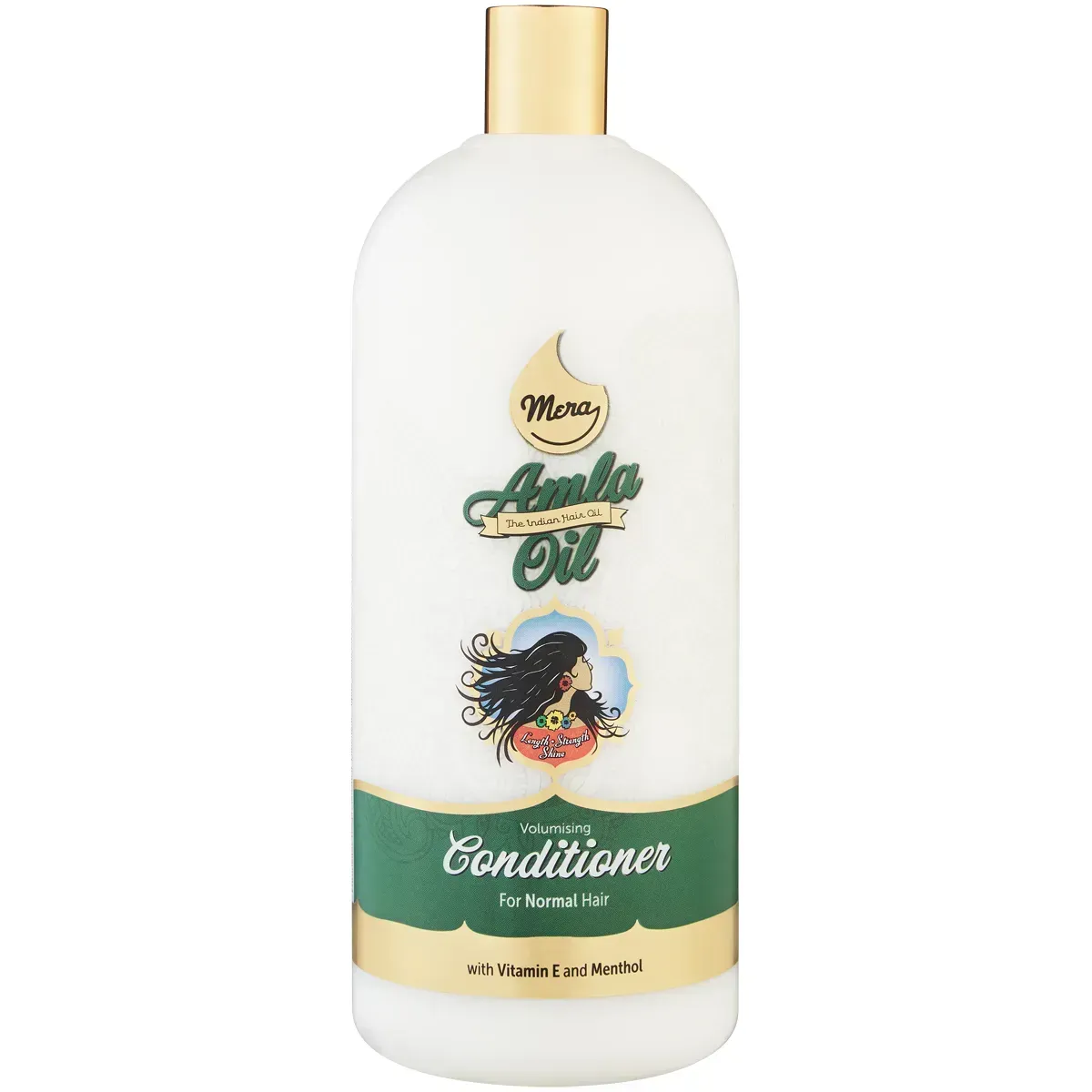 Front of Amla Mera Amla Oil Volumising Conditioner 1L bottle on white background