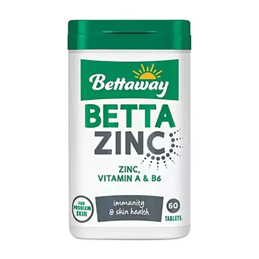 Front of Bettaway Betta Zinc 60 tablets bottle