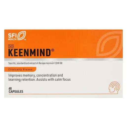 Front of SFI Health KeenMind 60 capsules box