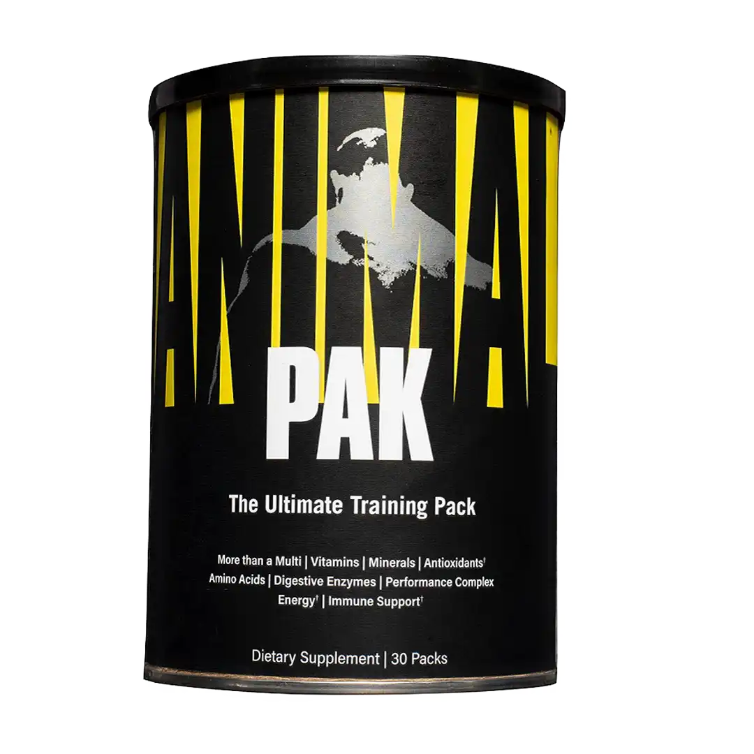Front of Universal Animal Pak dietary supplement canister, 30 packs