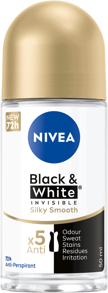 Nivea Black & White Invisible Silky Smooth Anti-Perspirant Roll-On 50ml