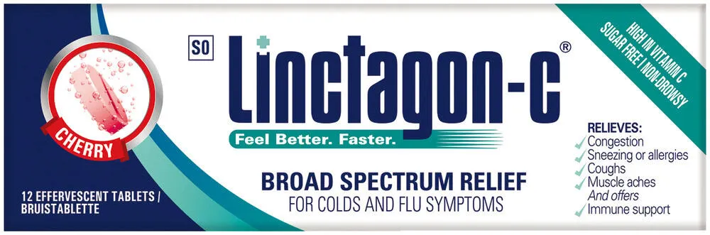 Linctagon-c Cherry Effervescent Tablets 12pk