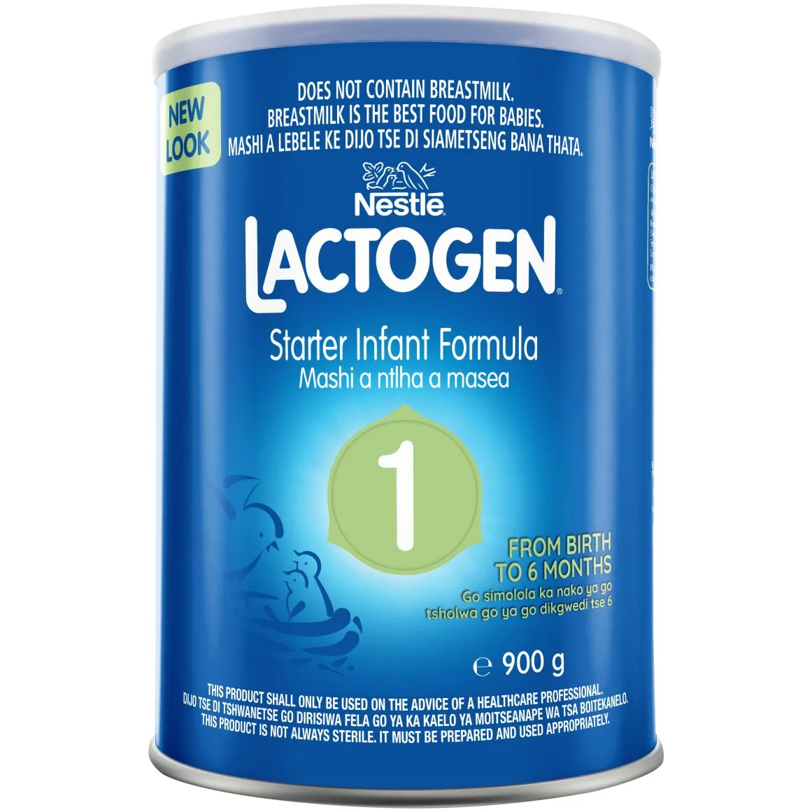 Front of Nestle Lactogen 1 Starter Infant Formula tin, 900 g