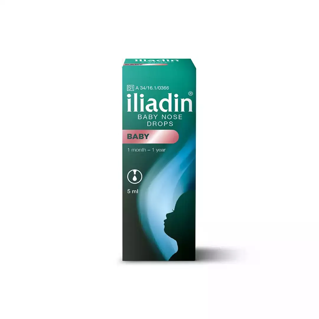 Front of Iliadin Baby Nose Drops 5ml box