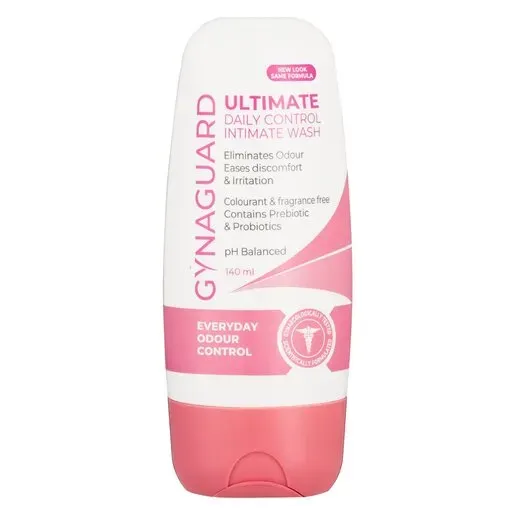 Front of Adcock Ingram Gynaguard Ultimate Daily Control Intimate Wash 140 ml bottle