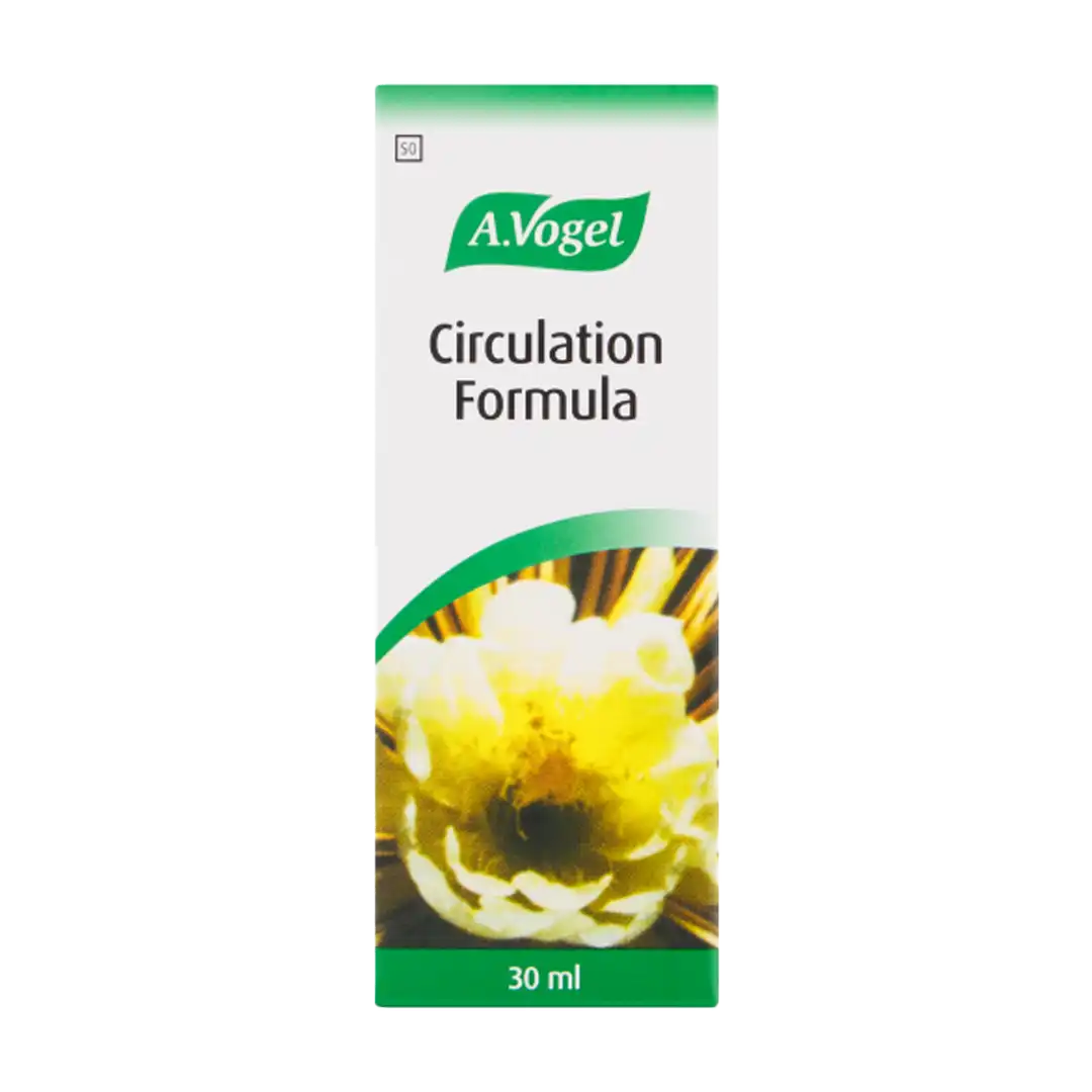 Front of A.Vogel Circulation Formula 30 ml box on white background