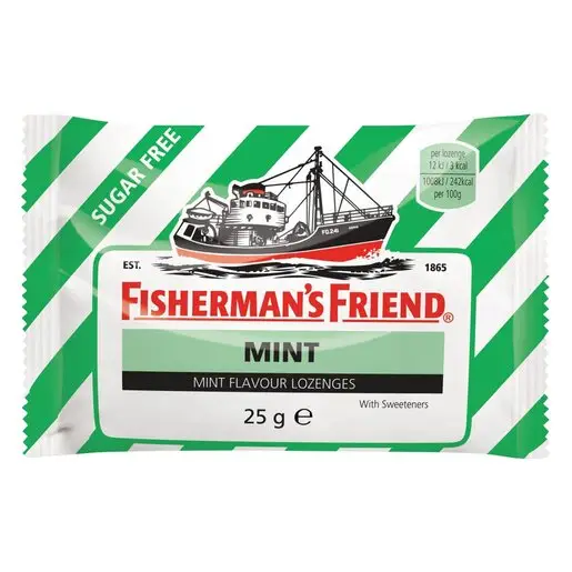 Front of Fisherman's Friend Mint Sugar Free lozenges 25 g pack