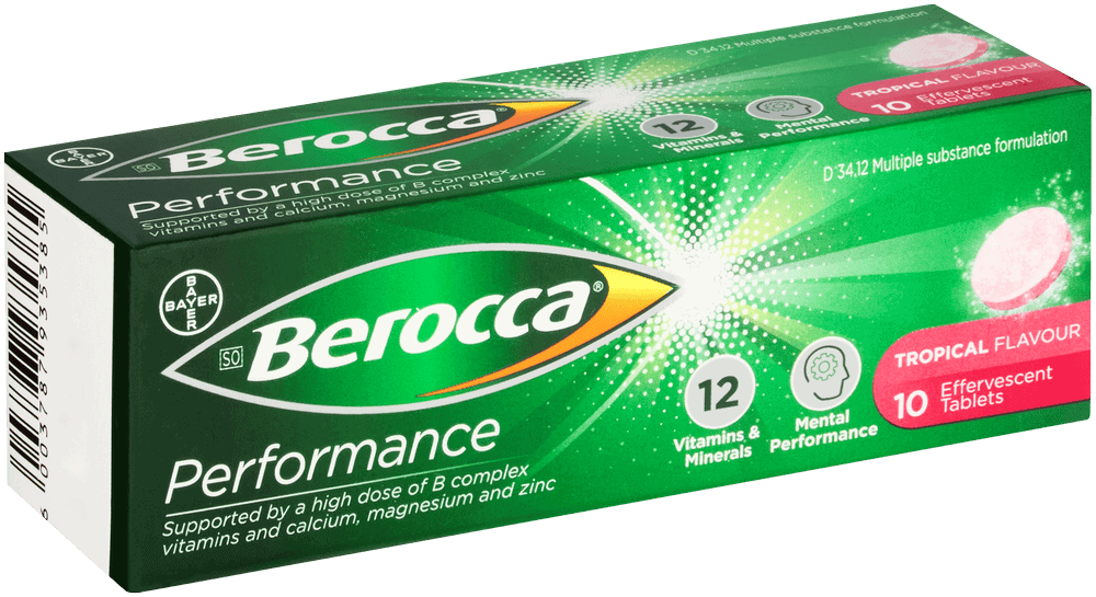 Berocca Performance Tropical Flavour Effervescent Tablets 10pk