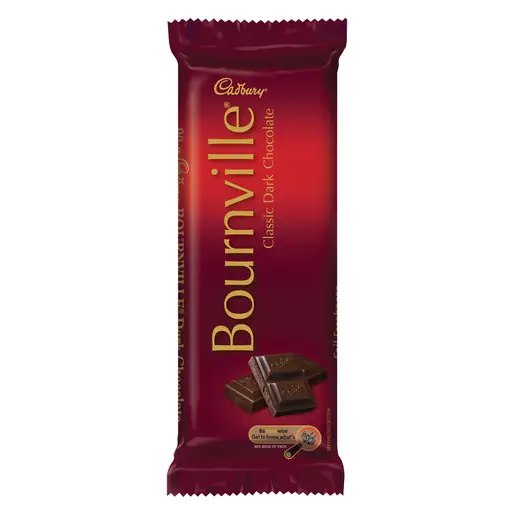 Front of Cadbury Bournville Classic Dark Chocolate 80 g bar