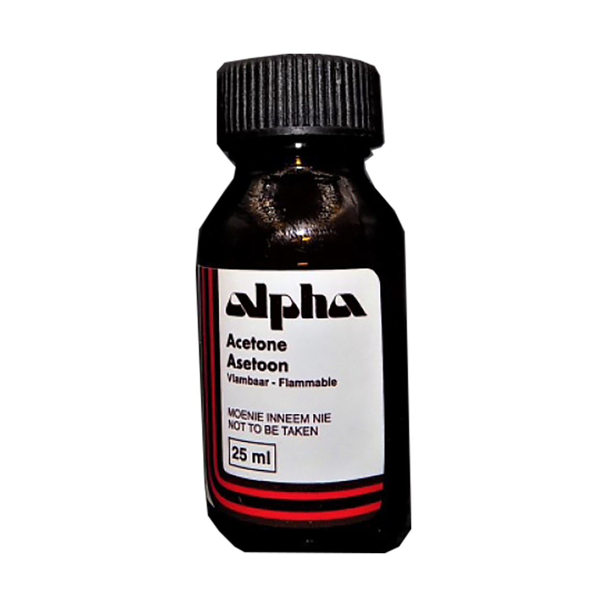 Front of Alpha Acetone 25ml bottle