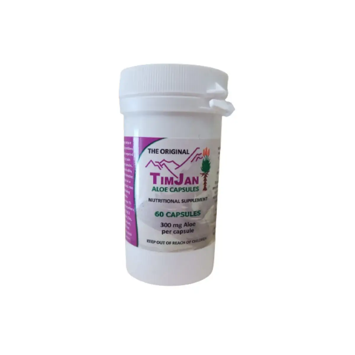 Front of TimJan Aloe Capsules 60's bottle