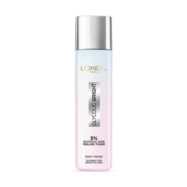 Front of L'Oréal Paris Glycolic-Bright Peeling Toner 120ml bottle