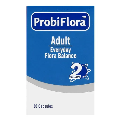 Front of Adcock Ingram ProbiFlora Adult 2 Strain Vegicaps, 30 capsules