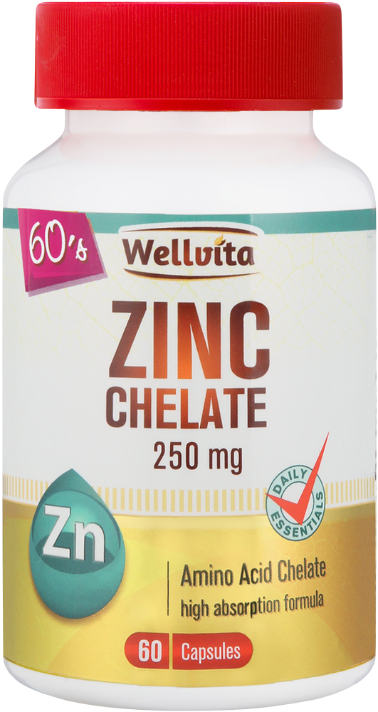 Wellvita 250mg Zinc Chelate Capsules 60pk