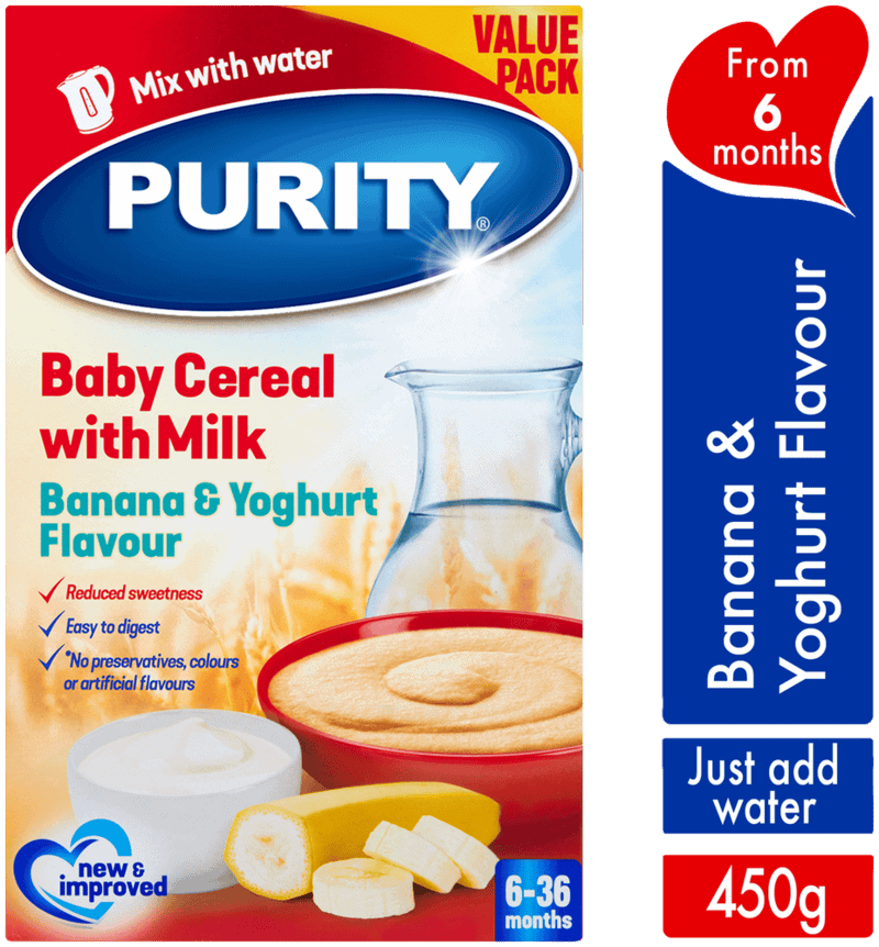 Purity Banana & Yoghurt Flavour Baby Cereal with Milk 450g