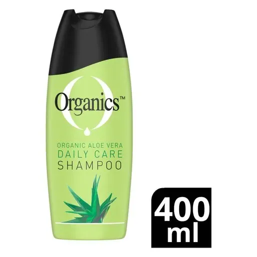 Front of Organics Daily Care Shampoo with Aloe Vera 400 ml bottle