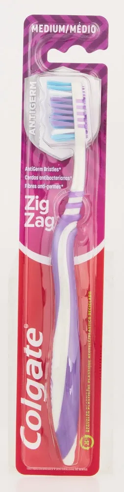 Colgate ZigZag Medium Anti-Germ Toothbrush 1s