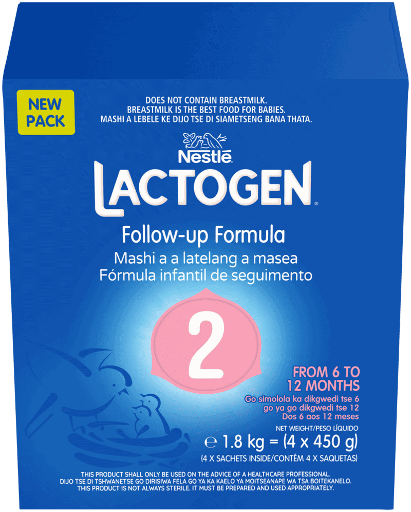 Front of Nestlé Lactogen 2 Follow-up Formula 1.8 kg box