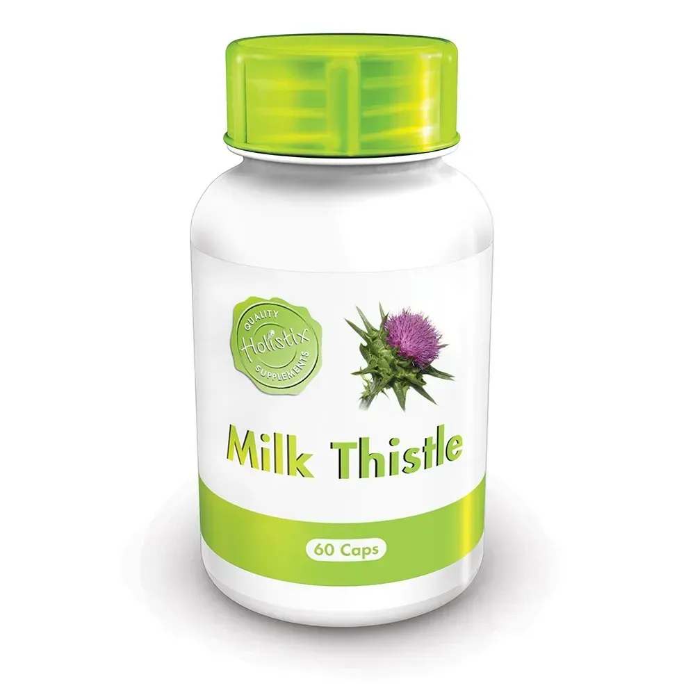Front of Holistix Milk Thistle 60 capsules bottle