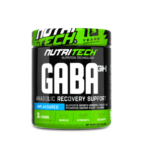 Front of Nutritech GABA GH Anabolic Recovery Support tub, unflavoured
