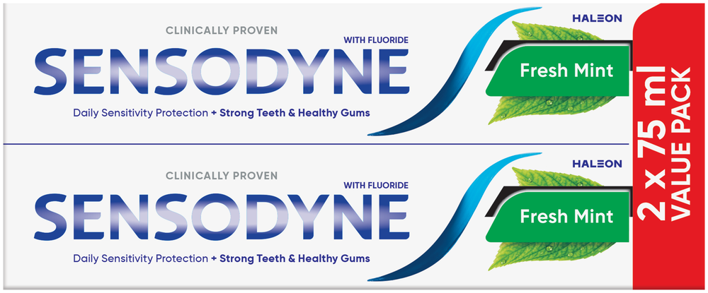 Sensodyne Fresh Mint Fluoride Toothpaste 2 x 75ml