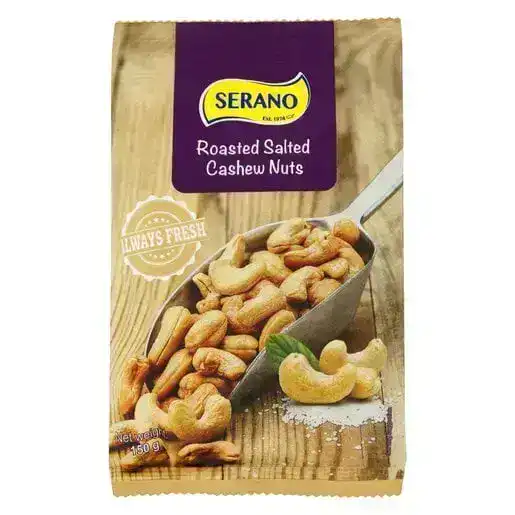 SERANO ROASTED SALTED CASHEW NUTS 150G